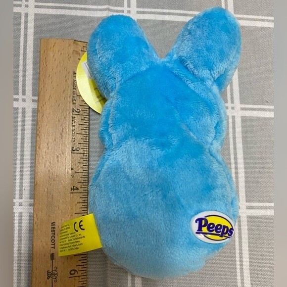 PEEPS Just Born 2005 Blue Easter Bunny Rabbit Plush Toy Stuffed Animal with tags - Picture 4 of 5